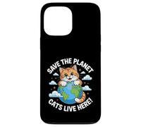 Chat Save The Planet Nature Earth Kitty Eco Sensibilisation au Climat Coque pour iPhone 13 Pro Max