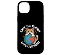 Chat Save The Planet Nature Earth Kitty Eco Sensibilisation au Climat Coque pour iPhone 14 Plus