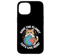 Chat Save The Planet Nature Earth Kitty Eco Sensibilisation au Climat Coque pour iPhone 15