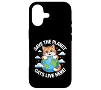 Chat Save The Planet Nature Earth Kitty Eco Sensibilisation au Climat Coque pour iPhone 17