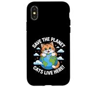 Chat Save The Planet Nature Earth Kitty Eco Sensibilisation au Climat Coque pour iPhone X/XS