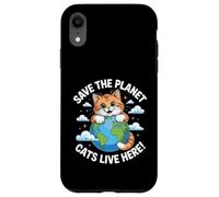 Chat Save The Planet Nature Earth Kitty Eco Sensibilisation au Climat Coque pour iPhone XR