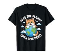 Chat Save The Planet Nature Earth Kitty Eco Sensibilisation au Climat T-Shirt