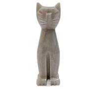 Chat Sculpture de table Serre-livres en marbre blanc White Marble Bookends Cat Art Decor H.12 cm