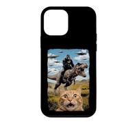 Chat Selfie avec Aliens Gorilla T-Rex - Amusant Adolescent Garçons Chat Meme Coque pour iPhone 12 Mini