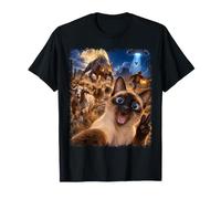 Chat Selfie Chèvre du Désert Chase Moon UFO Funny Cat Lover T-Shirt