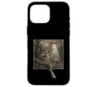 Chat Selfie de Science-Fiction Amusant avec des visiteurs extraterrestres Moment Effrayant Coque pour iPhone 16 Pro Max