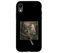 Chat Selfie de Science-Fiction Amusant avec des visiteurs extraterrestres Moment Effrayant Coque pour iPhone XR