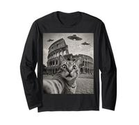 Chat Selfie Rome Colisée Alien OVNI Manche Longue