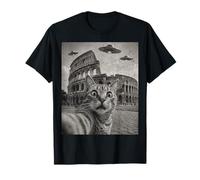 Chat Selfie Rome Colisée Alien OVNI T-Shirt