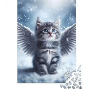 Chat Set De 1000 Pièces Papier Recy ngel Chat Wings Puzzle Adulte Facile À Ranger Casse-tête Engageant Heures Divertissement Activité Lien Familial 70x50cm/1000pcs