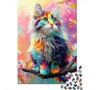Chat Set De 1000 Pièces Papier Recyclé Rainbow Chat Puzzle Adulte Amateurs Puzzle Adultes Heures Divertissement Casse-tête Engageant Loisirs Maison 38x26cm/1000pcs