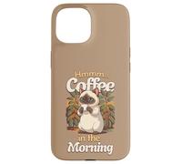 Chat Siam Mignon et Tasse de café Le Matin Coque pour iPhone 15