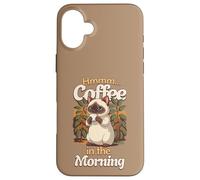 Chat Siam Mignon et Tasse de café Le Matin Coque pour iPhone 16 Plus