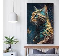Chat siamois 122554, décoration murale sur toile pour chambre à coucher, pour adolescentes, femmes, salon, 50 x 75 cm