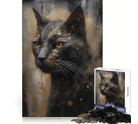 Chat Siamois Amical pour Adultes, Puzzle de 1000 pièces, Jeu d'exercice Mental, Design Relaxant, Cadeau saisonnier 50x75cm