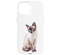 Chat Siamois aux Yeux Bleus captivant Coque pour iPhone 15