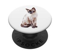 Chat Siamois aux Yeux Bleus captivant PopSockets PopGrip Adhésif
