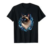 Chat Siamois avec Bulles de l'océan Opale T-Shirt