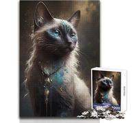 Chat Siamois, créature Mythique, Puzzle de 1000 pièces pour Adolescents:Jeu éducatif et cognitif Amusant, Cadeau Original et attentionné Dimensions:38x26 cm