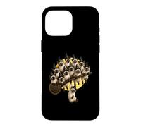 Chat Siamois empilé sur Un Balai de sorcière Volante Coque pour iPhone 16 Pro Max