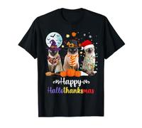 Chat Siamois Halloween Joyeux Noël Joyeux Bonjour Thanksgiving T-Shirt