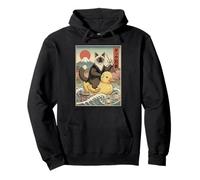 Chat Siamois Ninja Japon Vintage Japonais Ukiyo-e Art Sweat à Capuche