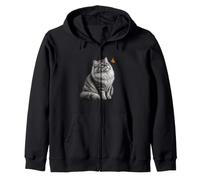 Chat Sibérien Papillon Amoureux Chat Sibérien Peluche Sweat à Capuche