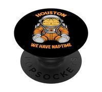 Chat Sieste Astronaute drôle Espace de Couchage Sieste Chaton PopSockets PopGrip Adhésif