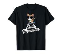 Chat Skateur Lunettes Style Urbain Rue Cool Humour T-Shirt