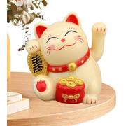 Chat Solaire - Chat Chinois agitant et Charmant | Ornements de Voiture avec Bras oscillant Maneki Neko pour réception, Voiture, Ouverture d'entreprise, 4 x 4 x 5,5 cm