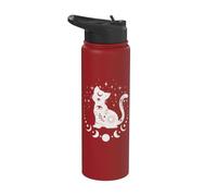Chat sorcier boho, chat d'astrologie, chat de tarot, chat Stainless Steel Insulated Water Bottle