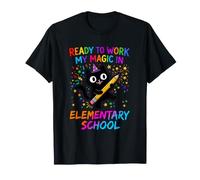 Chat Sorcier Mignon prêt à Travailler ma Magie à l'école Primaire T-Shirt