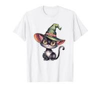 Chat sorcière Kawaii Paranormal Effrayant Sorcier Maman Papa Wicca T-Shirt