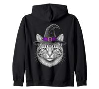 Chat sorcière Mystique Halloween félin Magique Sweat à Capuche