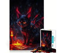 Chat Sorcière Puzzle de 1000 pièces pour Adolescents Stimulation Cognitive Amusant Emboîtement Parfait Pas de pièces Qui se détachent Une façon captivante de Passer Le Temps (38x52cm)