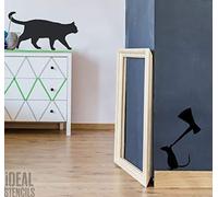 CHAT & SOURIS AVEC HACHE Maison de pochoir peinture décore mural murs tissu et meuble intérieur extérieur usage - semi transparent pochoir, SIZE 1 - See Images