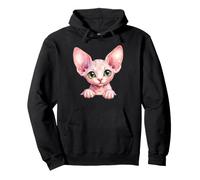 Chat Sphynx Aquarelle Mignon Yeux Sweat à Capuche