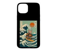 Chat Sphynx Samouraï Surf Vague Japonaise Anime Kawaii Coque pour iPhone 15 Plus