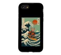 Chat Sphynx Samouraï Surf Vague Japonaise Anime Kawaii Coque pour iPhone SE (2020) / 7/8