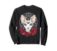 Chat Sphynx sans Poils Animal Fleur de Vie Géométrie sacrée Sweatshirt