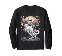 Chat Squelette Chaton Halloween Japonais Manche Longue