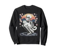 Chat Squelette Chaton Halloween Japonais Sweatshirt