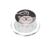 Chat Squelette Mignon à gratter Halloween esthétique Gothique Art PopSockets PopGrip pour MagSafe