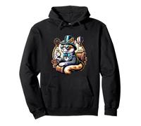 Chat steampunk avec horloge dans un style rétro Sweat à Capuche