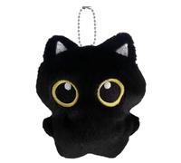 Chat Stuffed Animal - Peluche, 3.94in Black Chaton Soft Toy | Mignon Doll Bag Charm & Keychain Ornement, Multipurpose Plush Accessory For Kids, Adults, Birthday Party Favors, Room Decor