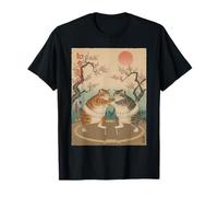 Chat Sumo Japonais Art Culture Traditionnelle T-Shirt