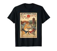 Chat Sumo Wrestling Art Japonais Anime Ukiyo-e Graphic T-Shirt