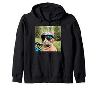 Chat sur Une Piste de vélo de Montagne Sweat à Capuche
