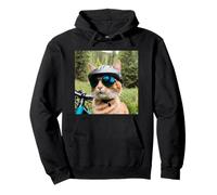 Chat sur Une Piste de vélo de Montagne Sweat à Capuche